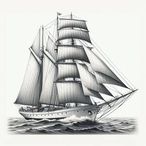 Detailed Illustration of Scanmer 33 Sailing Ship - Seafaring Romance