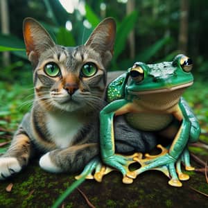 Cat-Frog Hybrid: Intriguing Visual of a Feline Amphibian Blend