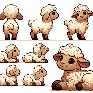 Cute Baby Sheep Vector Illustrations - Adorable Baby Lamb Artwork