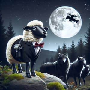 Countryside Nighttime Adventure: Spy Sheep vs. Wolves