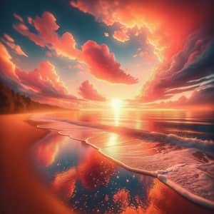 Tranquil Beach Sunset | Serene Nature Scene