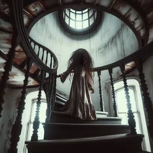 African American Spirit Ascending Lighthouse Staircase | Mysterious Ambiance