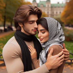 Kurdish Man Kissing Arab Asian Woman - Heartwarming Moment