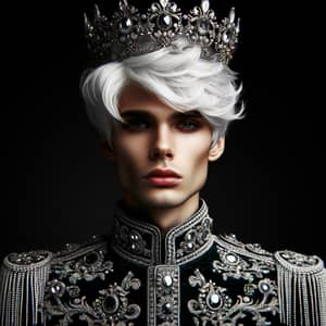 Opulent Crowned Figure in Jewel-Encrusted Outfit | Website