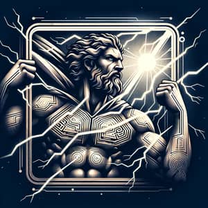 Powerful Greek Mythological Figure with Lightning Representation