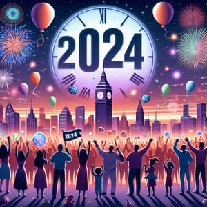 Exciting Vision of 2024: Diverse Group Celebrates New Year