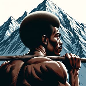 Resilient Black Man Climbing Majestic Mountain | Strength Symbolized
