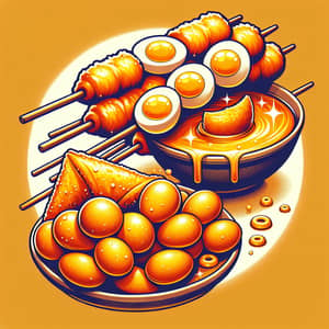 Filipino Street Food Logo: Kwek-Kwek & Turon