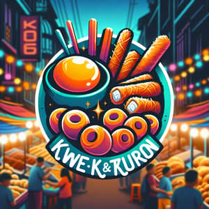 Iconic Street Food Logo: Kwek-Kwek & Turon Design
