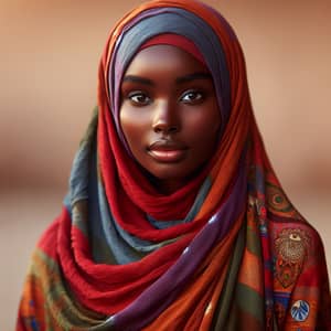 African Woman in Vibrant Hijab | Dignified & Graceful Beauty