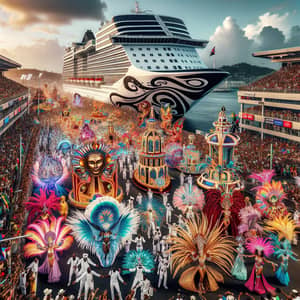 Trinidad Carnival: Extravagant Scene with Dazzling Masqueraders