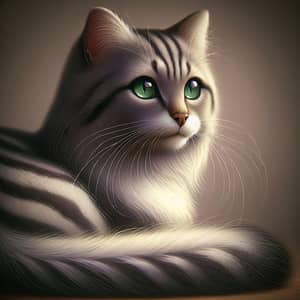 Graceful Domestic Cat with Emerald Green Eyes