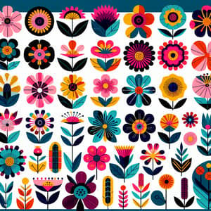 Vibrant Floral Illustrations: Diverse, Bold, Playful Designs