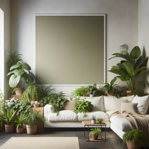 Cozy Living Room with Houseplants | Nature-inspired Sanctuary