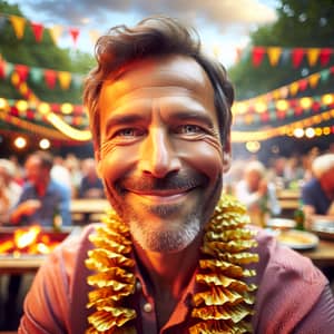 Cheerful German Man Birthday Celebration in Berlin Grunewald