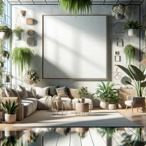 Artsy Living Room with Houseplants and Eclectic Decor | Small Size Poster