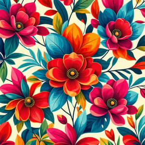 Ethno-Futurism Floral Mosaic Pattern Design