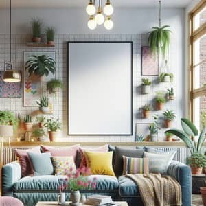 Hyperrealistic Illustration of Cozy Living Room in Berlin