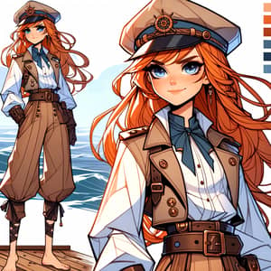 Stylish Navigator-themed Character with Determination and Adventure