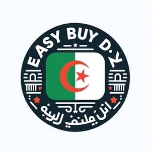 Easy Buy DZ: Online Store Logo with Algerian Flag