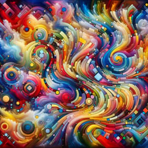 Colorful Abstraction: Expressive Dance of Colors and Shapes