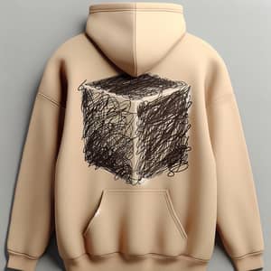 Beige Hoodie with Overlapping Signatures | Unique Fashion Apparel