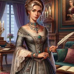 Elegant Victorian Mistress in Regal Attire