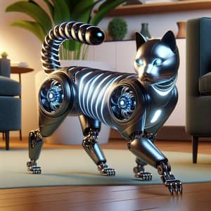 Robotic Cat: Realistic LED-Eyed Feline Companion