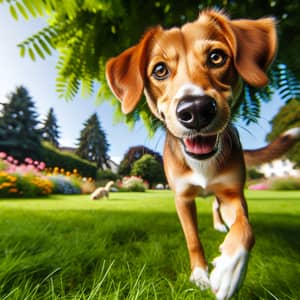Playful Dog in Lush Park | Bright Eyes & Shiny Coat