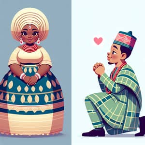 Beautiful Yoruba Girl in Cultural Attire & Hausa Guy Expressing Love