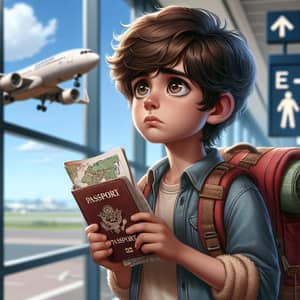 Hispanic Boy Traveling Abroad: Journey Begins