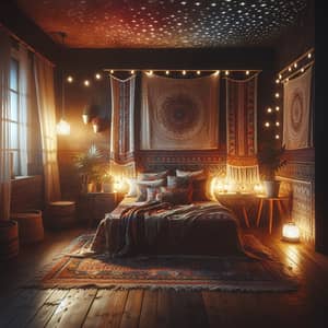 Warm Bohemian Style Bedroom with Double Bed | Tranquil Ambiance