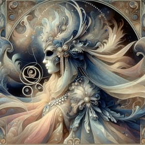 Enchanting Art Nouveau Magical Portrait with Mystical Aura