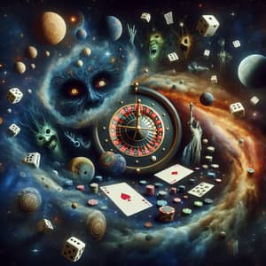 Casino Universe: Surreal Cosmic Space with Fear Emotions