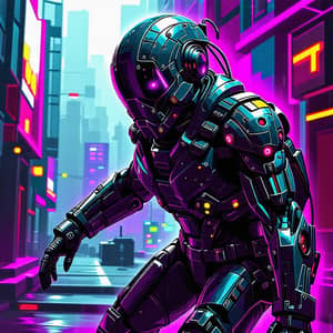 Futuristic Cyborg Warrior in Post-Apocalyptic Cyberpunk Setting