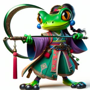 Asian Warrior Female Pepe the Frog | Crescent Pendulum Warrior