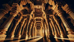 Golden Pillars of Ancient Indian Temple | Studio Photography