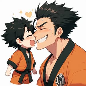 Son Goku Kissing Son Gohan - Heartfelt Moment Animated