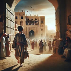 Middle-Eastern Boy at Pre-Islamic City Gate | Historical Scene