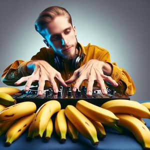 Caucasian Rapper DJing on Bananas | Music & Hip-hop Culture