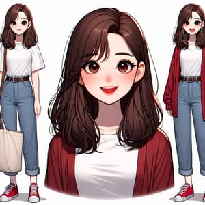 20-Year-Old South Asian Girl Character in Korean Animation Style