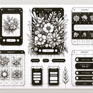 Monochrome Structural Schemes for Florist App Design