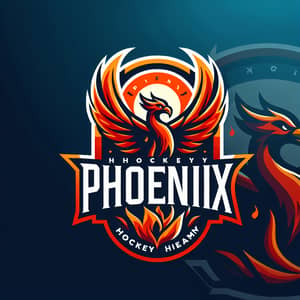 Phoenix Hockey Team Emblem Design | Resilient Phoenix Bird Icon