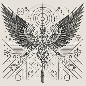 Geometric Archangel Tattoo Design