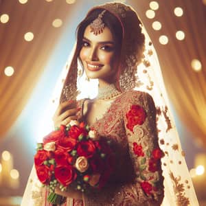 Elegant South-Asian Bride: Radiant in Red & Gold