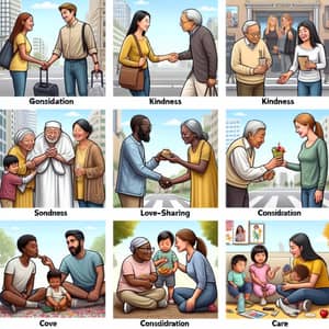 Inclusive Moments of Kindness | Diverse Group Photo Collage