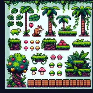 Pixel Art Jungle Tile Set | Video Game-Inspired Designs