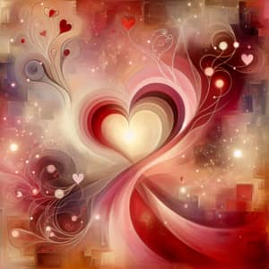 Abstract Concept of Love: Symbolic Artwork in Warm Colors