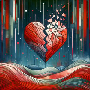 Overcoming Heartbreak Abstract Art: Progress & Healing Theme