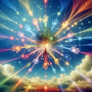 Interconnected Web of Colorful Relationship Strands | Unity & Support